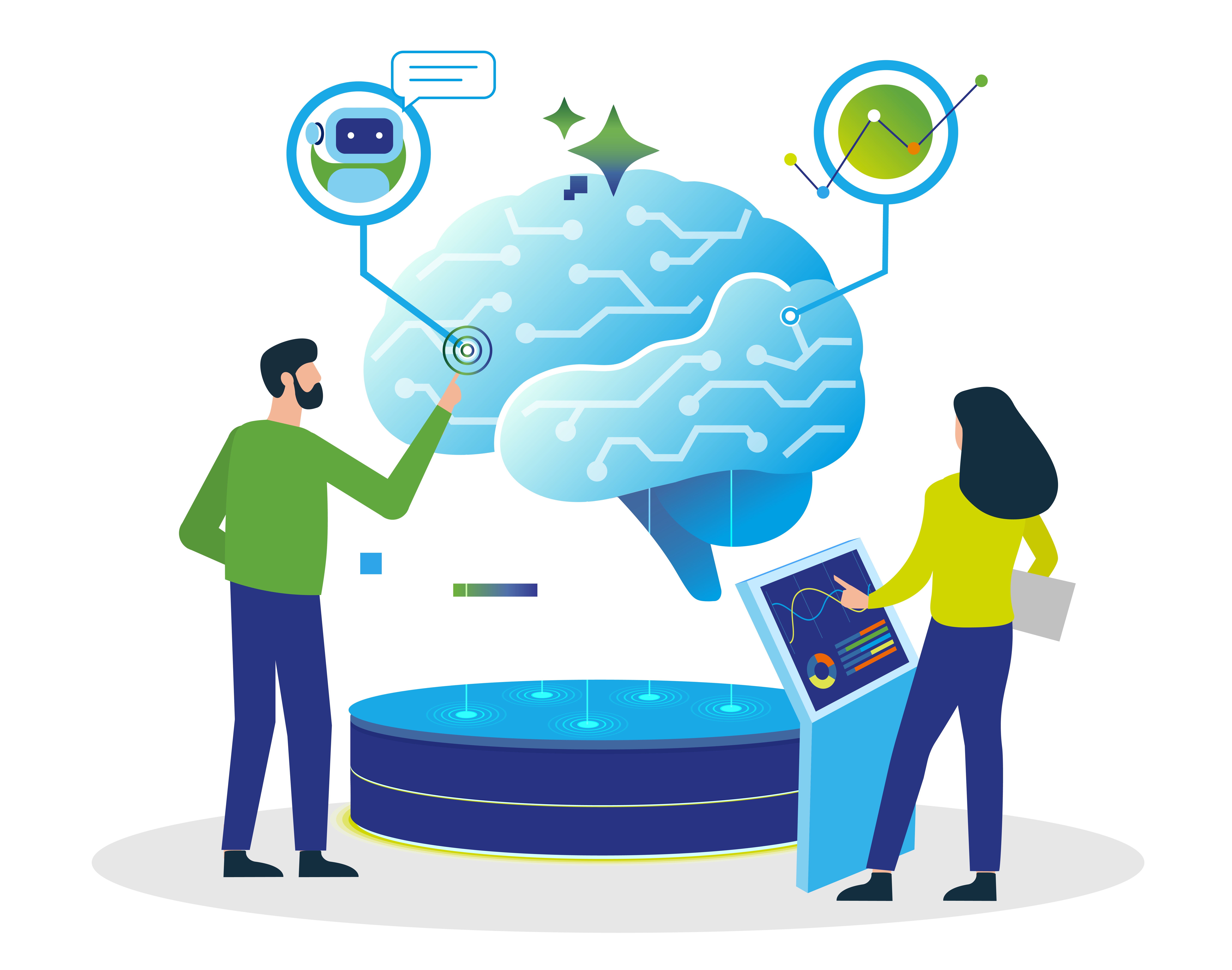 Team developing AI illustration